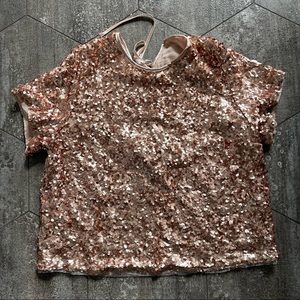 Abercrombie Sequin Top - Rose Gold size Medium